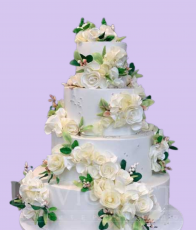 Свадебный торт с цветами №1087