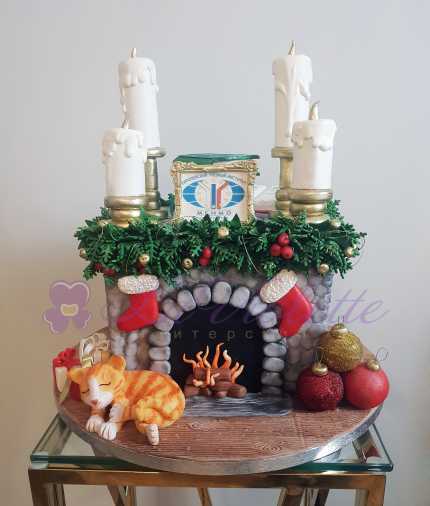 Торт Рождественский камин №866