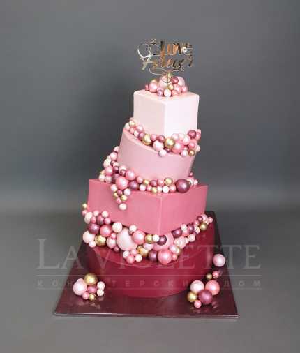 Свадебный торт с шарами №991