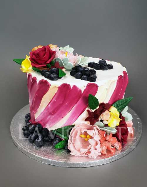 Кремовый торт с ягодами №1103