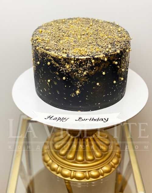 Торт черный с золотой крошкой №1277