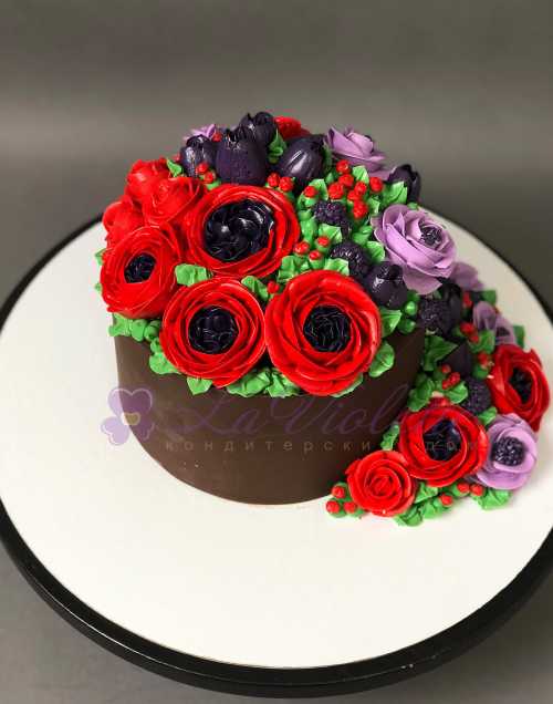 Торт с цветами №113