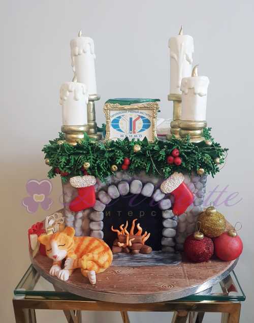Торт Рождественский камин №866