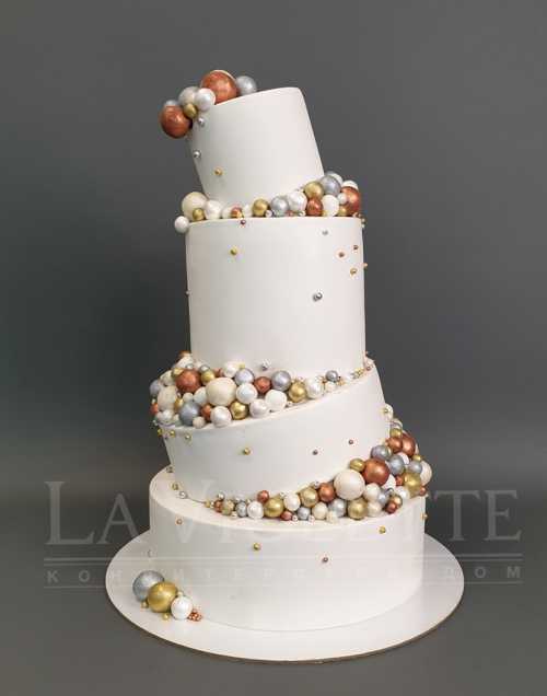 Торт свадебный с шарами №950