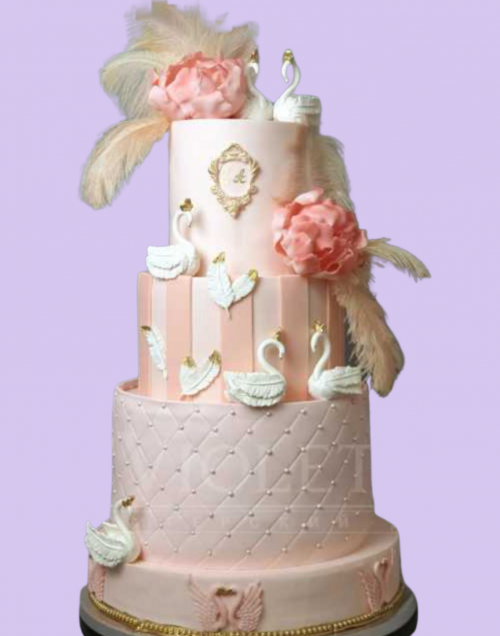 Свадебный торт "Лебеди" №457