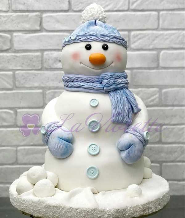 Новогодний торт снеговик №841