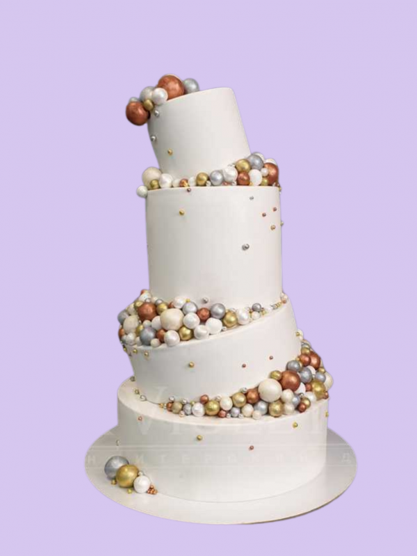Торт свадебный с шарами №950